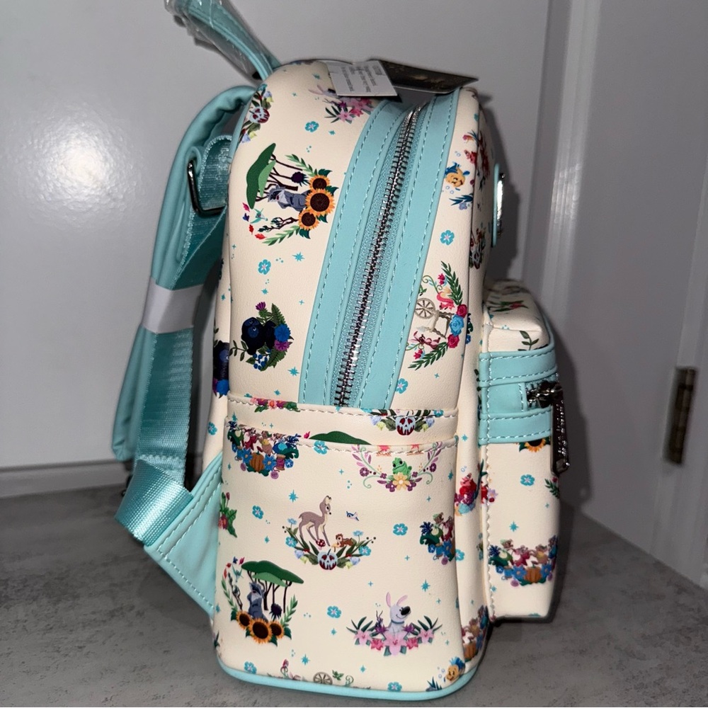 Loungefly Disney Princess Companion Floral Mini Backpack - Picture 2 of 6